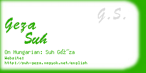 geza suh business card